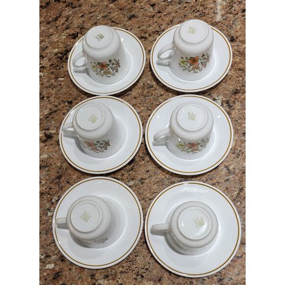 Vintage Corelle Corning Indian Summer Cups & Saucers (Set of 6) - Picture 4 of 11